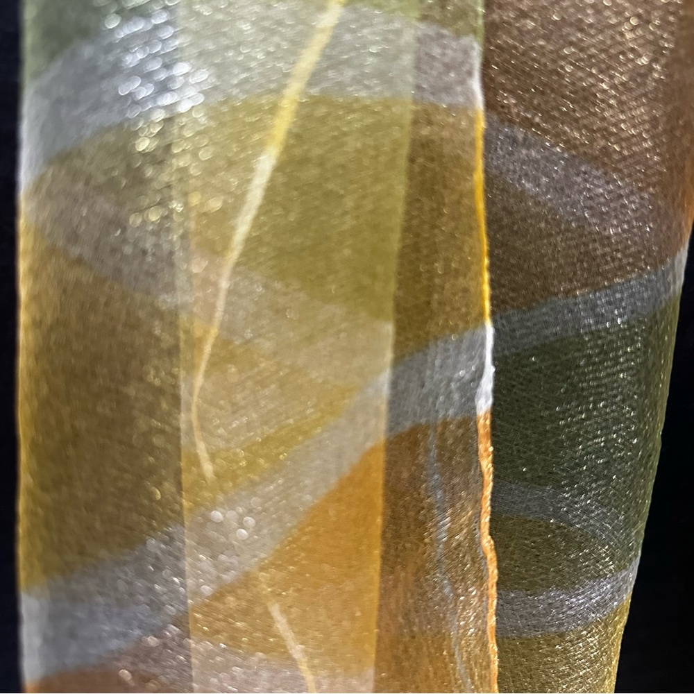 Yellow Geometric Pattern Scarf - image 3